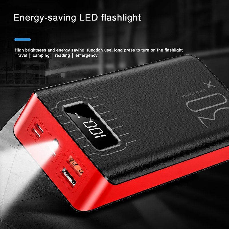 20000mAh External Battery Power Bank Dual USB With LED Flashlight - Univex Hub20000mAh External Battery Power Bank Dual USB With LED Flashlight