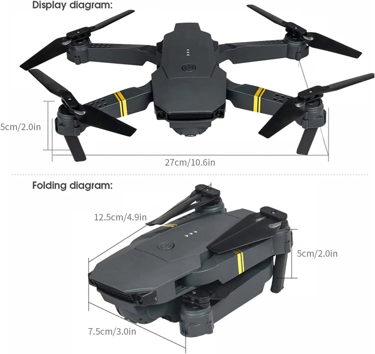 4K HD Dual Camera RC FPV WiFi Portable Wide Angle Foldable Quadcopter Drone - Univex Hub4K HD Dual Camera RC FPV WiFi Portable Wide Angle Foldable Quadcopter Drone