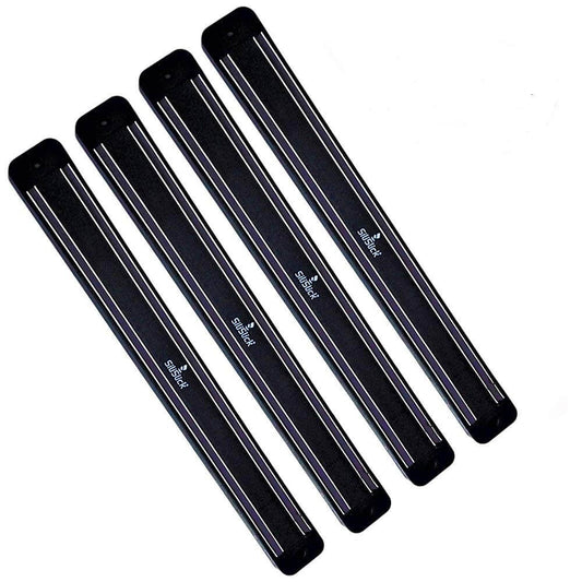 Magnetic Knife Tool Rack - 4 Strong Black Wall Mount - Univex HubMagnetic Knife Tool Rack - 4 Strong Black Wall Mount